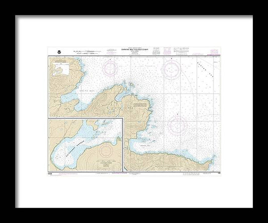 Nautical Chart-16433 Sarana Bay-holtz Bay, Chichagof Harbor - Framed Print