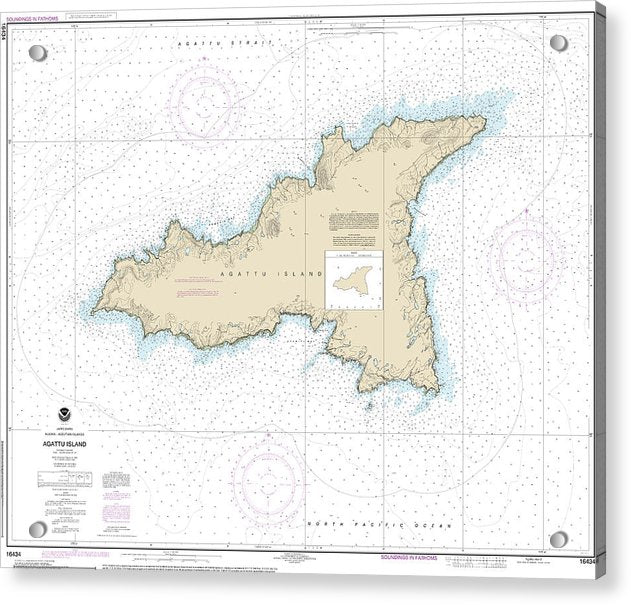 Nautical Chart-16434 Agattu Island - Acrylic Print