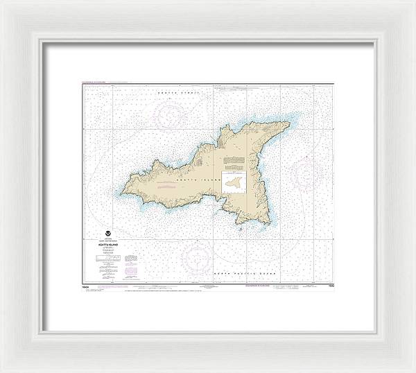 Nautical Chart-16434 Agattu Island - Framed Print