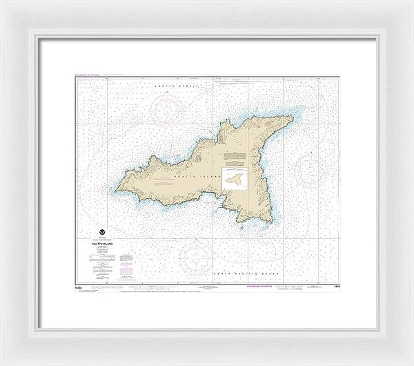 Nautical Chart-16434 Agattu Island - Framed Print