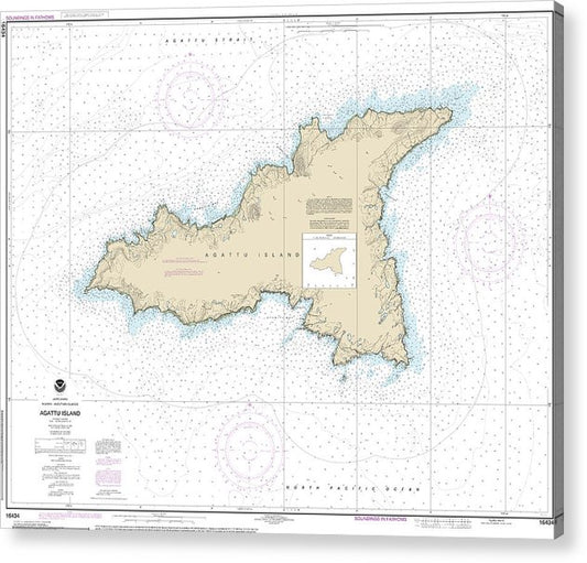 Nautical Chart-16434 Agattu Island  Acrylic Print