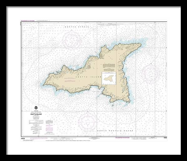 Nautical Chart-16434 Agattu Island - Framed Print