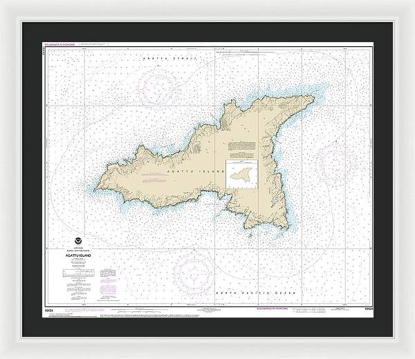 Nautical Chart-16434 Agattu Island - Framed Print