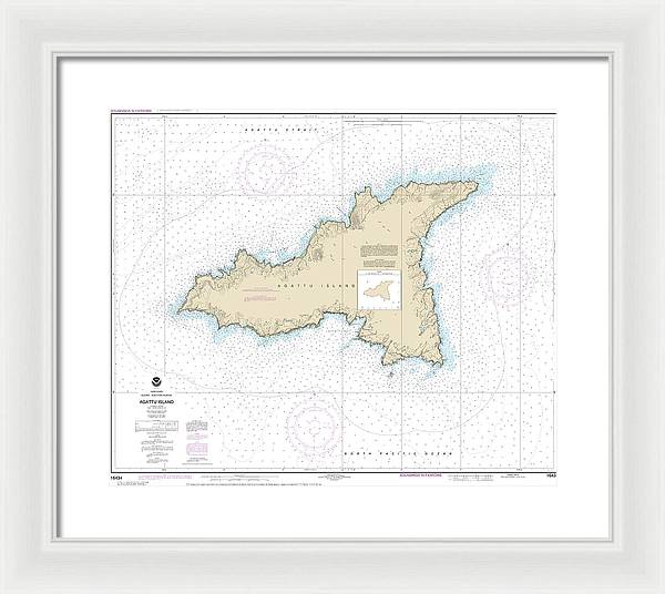 Nautical Chart-16434 Agattu Island - Framed Print