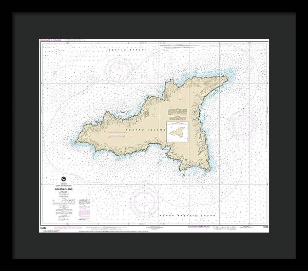 Nautical Chart-16434 Agattu Island - Framed Print