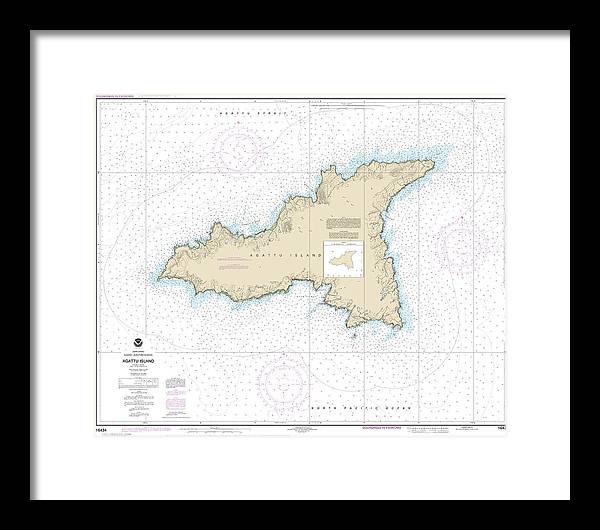 Nautical Chart-16434 Agattu Island - Framed Print