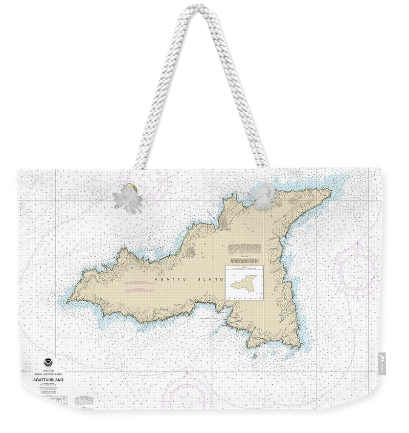 Nautical Chart-16434 Agattu Island - Weekender Tote Bag