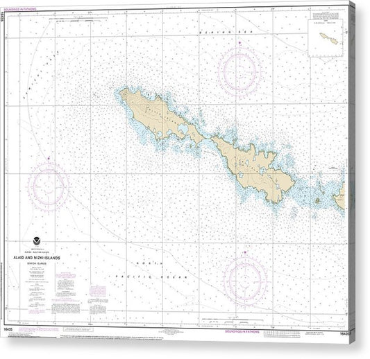Nautical Chart-16435 Semichi Islands Alaid-Nizki Islands  Acrylic Print