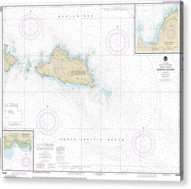 Nautical Chart-16436 Shemya Island, Alcan Harbor, Skoot Cove  Acrylic Print