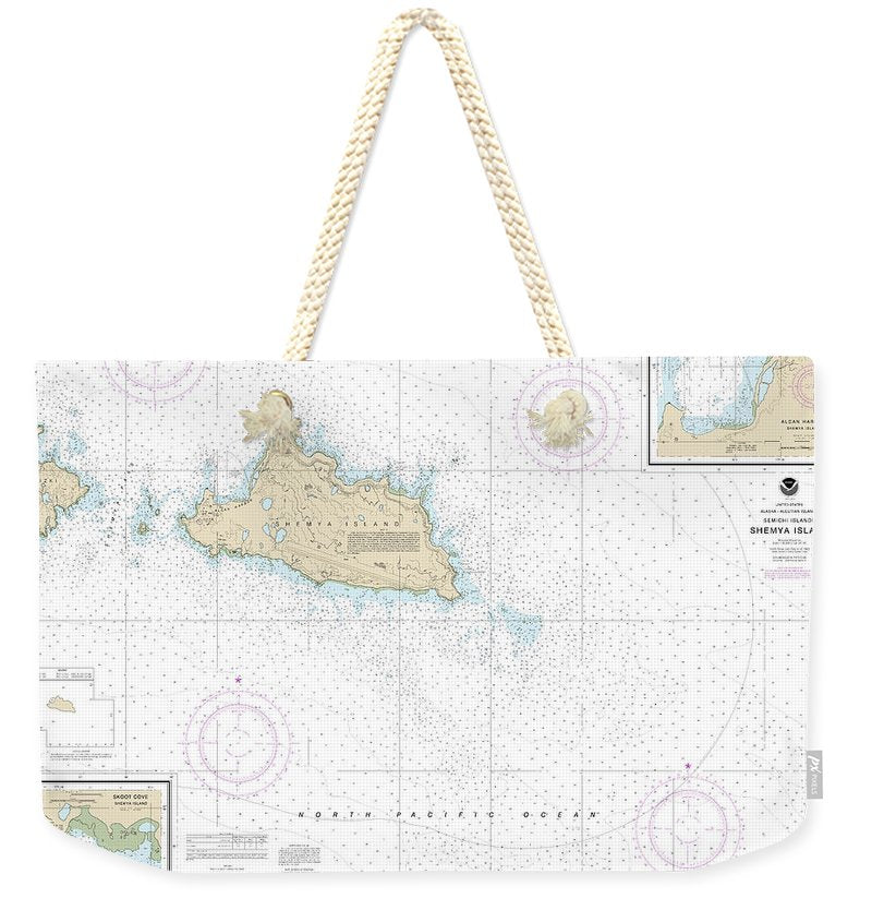 Nautical Chart-16436 Shemya Island, Alcan Harbor, Skoot Cove - Weekender Tote Bag