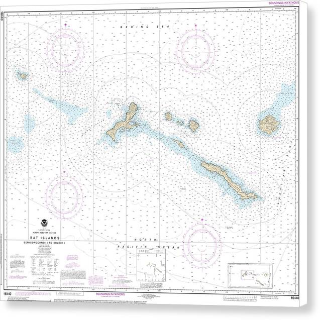 Nautical Chart-16440 Rat Islands Semisopochnoi Island-buldir L - Canvas Print
