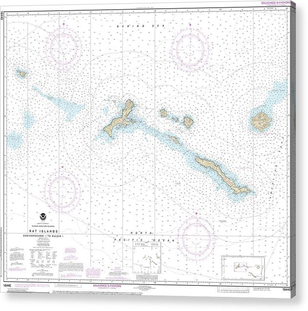 Nautical Chart-16440 Rat Islands Semisopochnoi Island-Buldir L  Acrylic Print