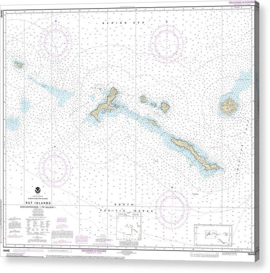 Nautical Chart-16440 Rat Islands Semisopochnoi Island-Buldir L  Acrylic Print