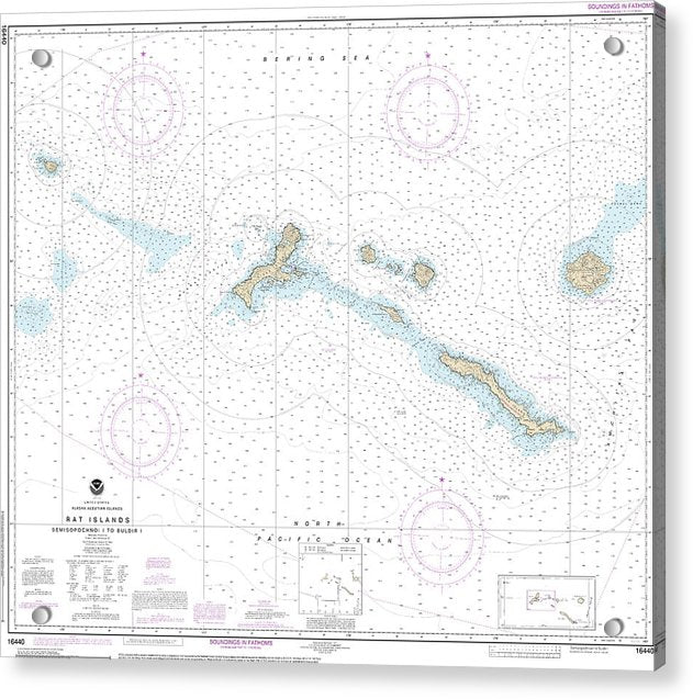 Nautical Chart-16440 Rat Islands Semisopochnoi Island-buldir L - Acrylic Print