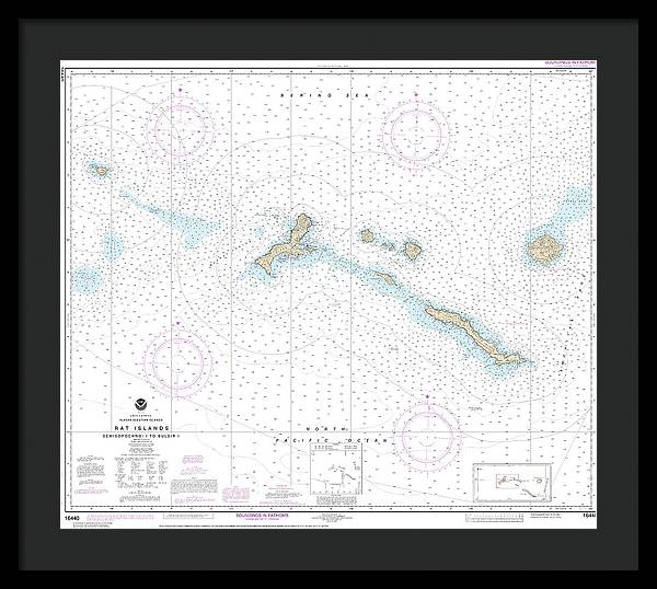 Nautical Chart-16440 Rat Islands Semisopochnoi Island-buldir L - Framed Print