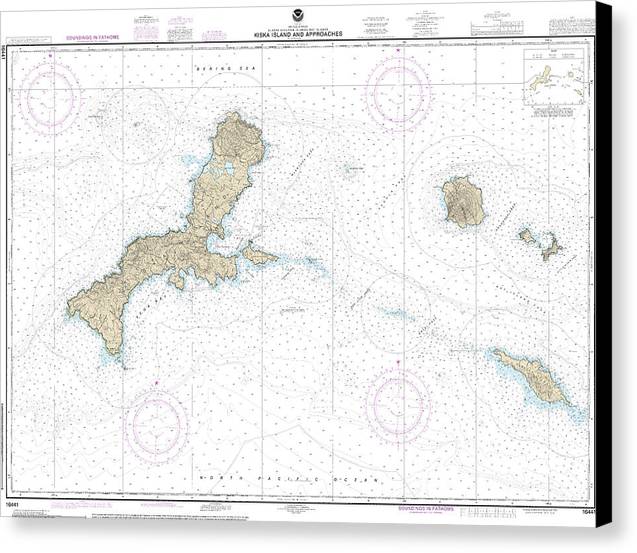 Nautical Chart-16441 Kiska Island-approaches - Canvas Print