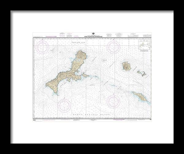 Nautical Chart-16441 Kiska Island-approaches - Framed Print