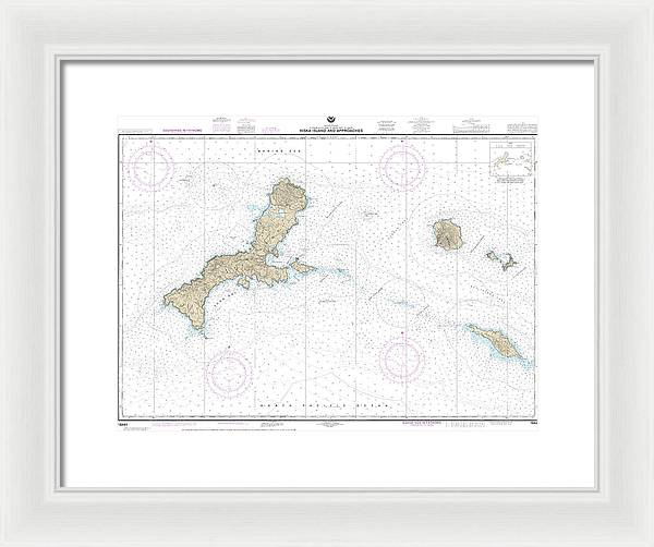 Nautical Chart-16441 Kiska Island-approaches - Framed Print