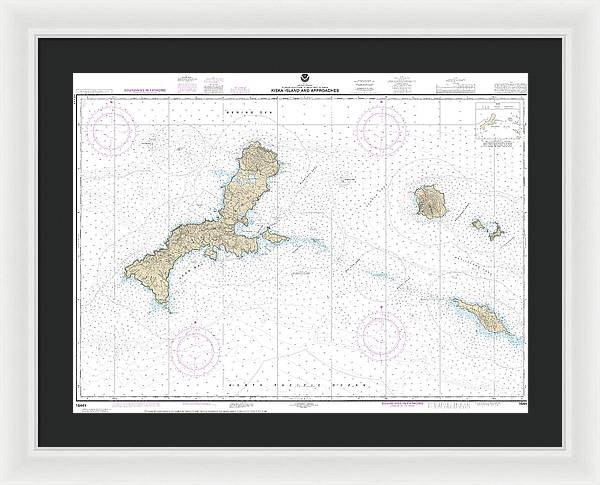 Nautical Chart-16441 Kiska Island-approaches - Framed Print