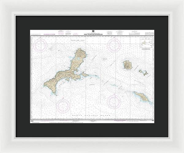 Nautical Chart-16441 Kiska Island-approaches - Framed Print