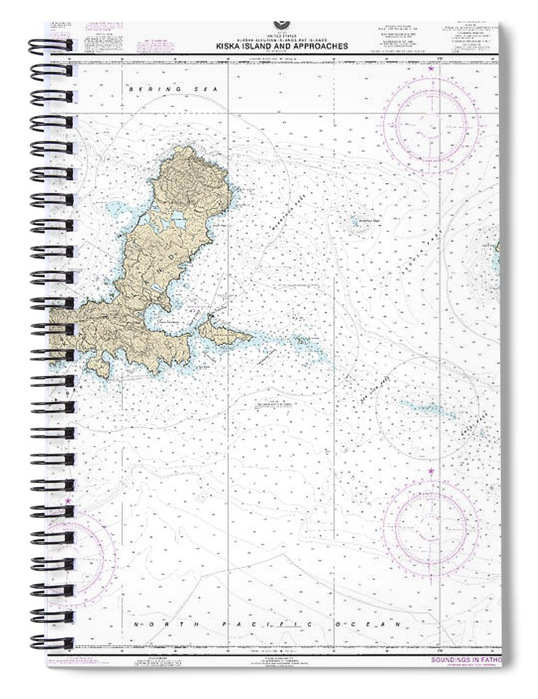 Nautical Chart 16441 Kiska Island Approaches Spiral Notebook