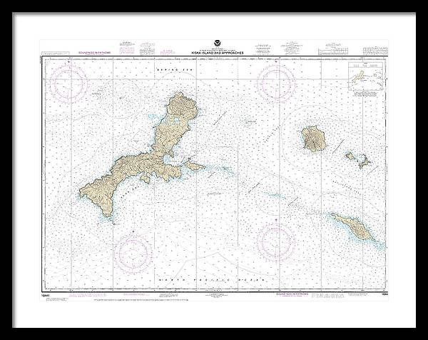 Nautical Chart-16441 Kiska Island-approaches - Framed Print