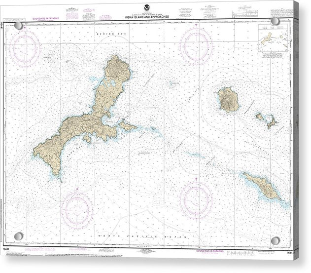 Nautical Chart-16441 Kiska Island-approaches - Acrylic Print