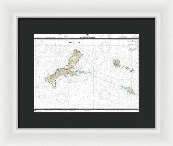 Nautical Chart-16441 Kiska Island-approaches - Framed Print