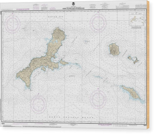 Nautical Chart-16441 Kiska Island-Approaches Wood Print