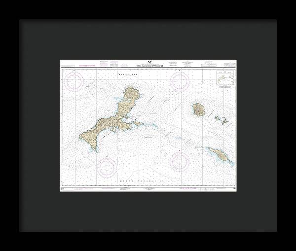 Nautical Chart-16441 Kiska Island-approaches - Framed Print