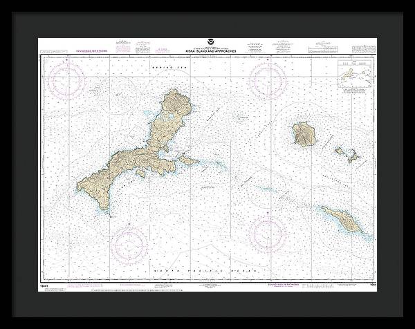 Nautical Chart-16441 Kiska Island-approaches - Framed Print