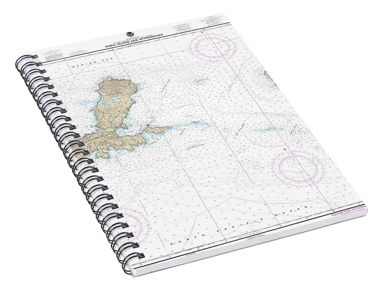 Nautical Chart-16441 Kiska Island-approaches - Spiral Notebook