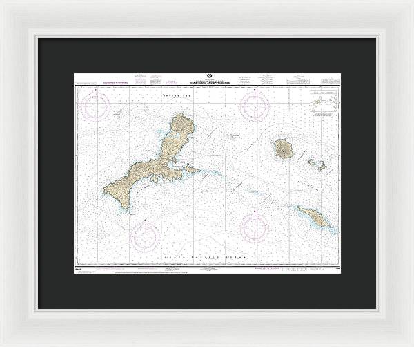 Nautical Chart-16441 Kiska Island-approaches - Framed Print