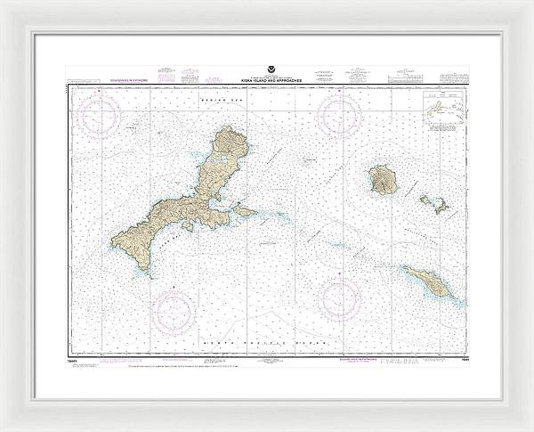 Nautical Chart-16441 Kiska Island-approaches - Framed Print