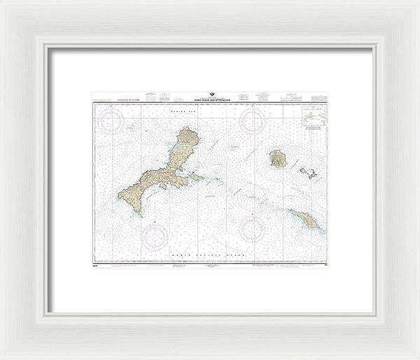 Nautical Chart-16441 Kiska Island-approaches - Framed Print