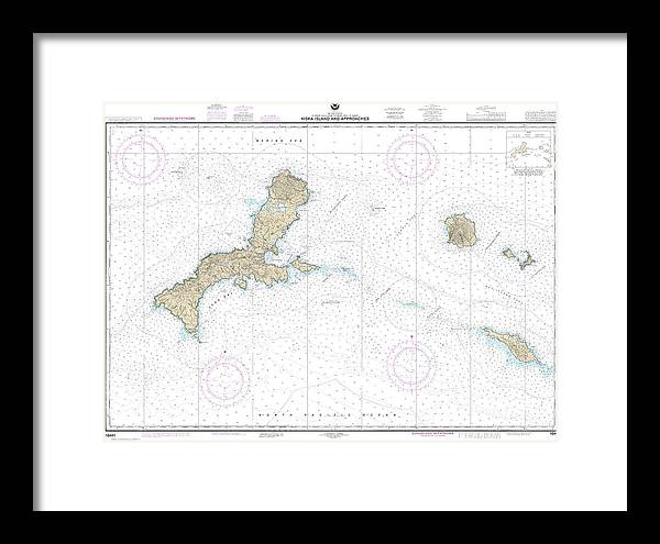 Nautical Chart-16441 Kiska Island-approaches - Framed Print