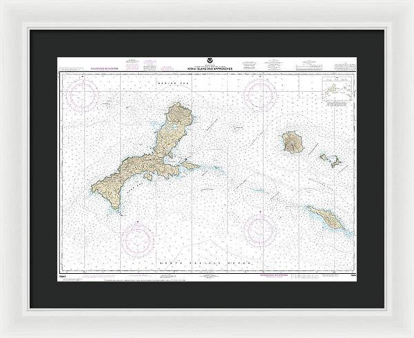 Nautical Chart-16441 Kiska Island-approaches - Framed Print