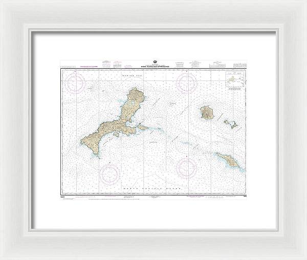 Nautical Chart-16441 Kiska Island-approaches - Framed Print