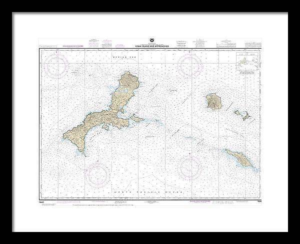 Nautical Chart-16441 Kiska Island-approaches - Framed Print