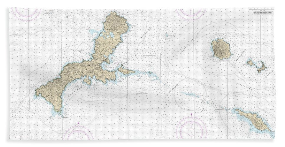 Nautical Chart 16441 Kiska Island Approaches Bath Towel