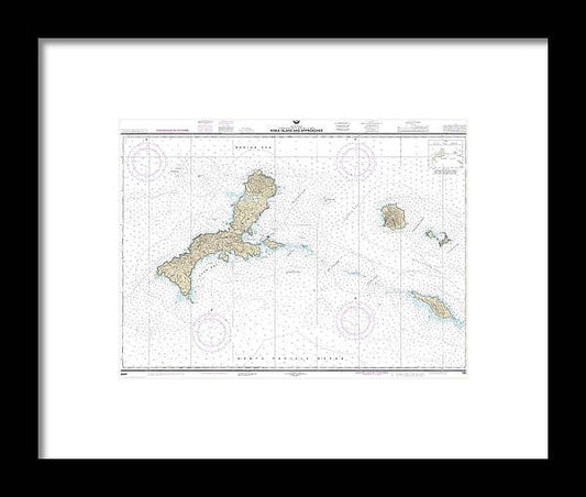 Nautical Chart-16441 Kiska Island-approaches - Framed Print