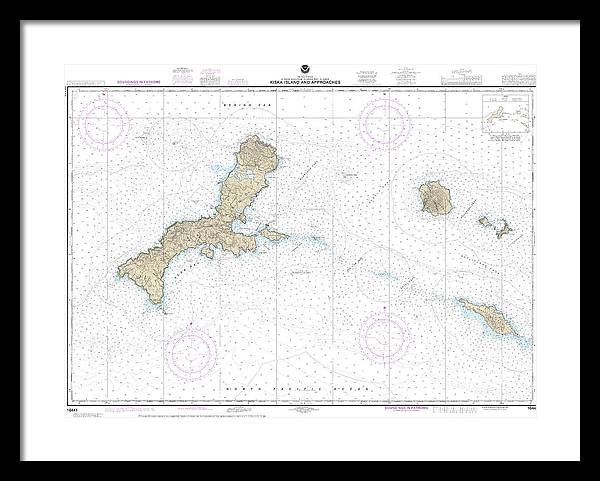 Nautical Chart-16441 Kiska Island-approaches - Framed Print