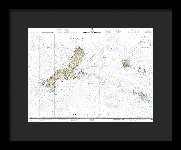 Nautical Chart-16441 Kiska Island-approaches - Framed Print