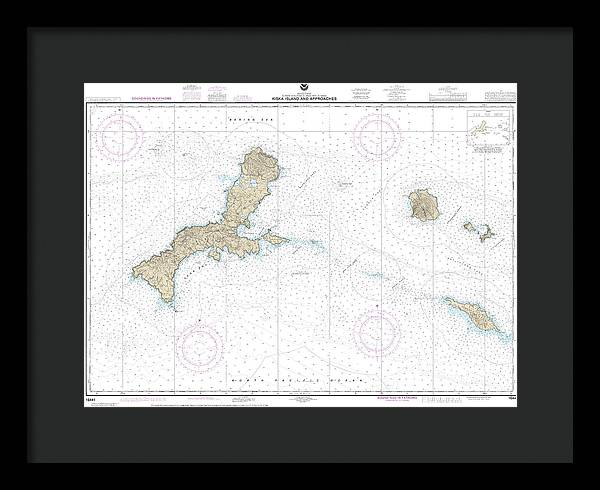 Nautical Chart-16441 Kiska Island-approaches - Framed Print