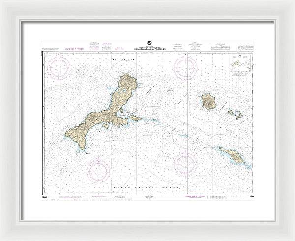 Nautical Chart-16441 Kiska Island-approaches - Framed Print