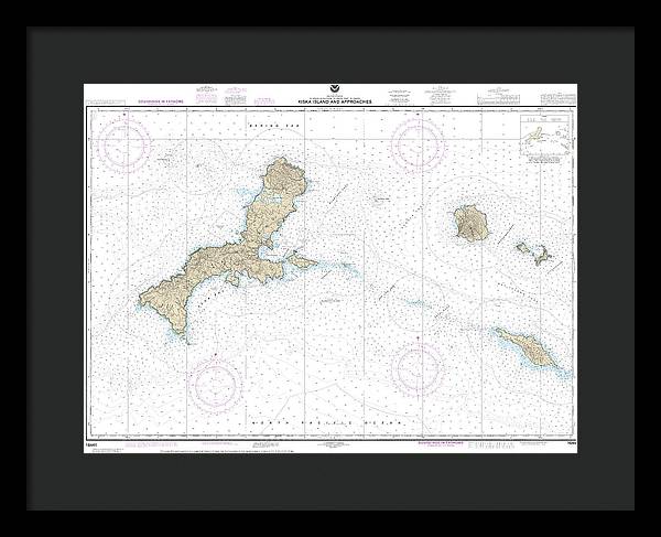 Nautical Chart-16441 Kiska Island-approaches - Framed Print