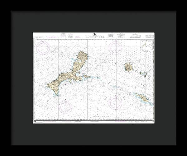 Nautical Chart-16441 Kiska Island-approaches - Framed Print