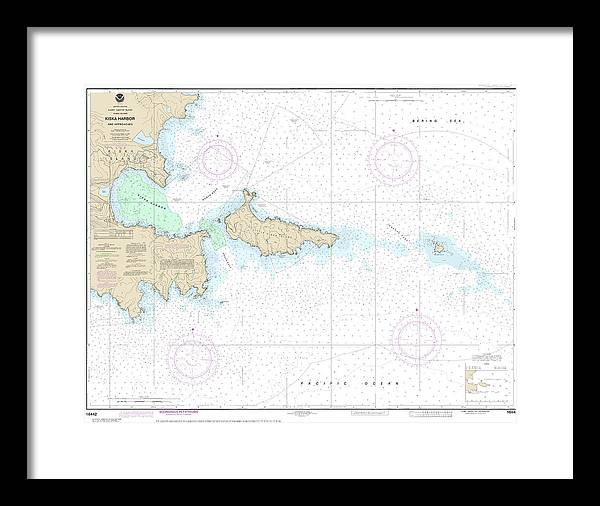 Nautical Chart-16442 Kiska Harbor-approaches - Framed Print