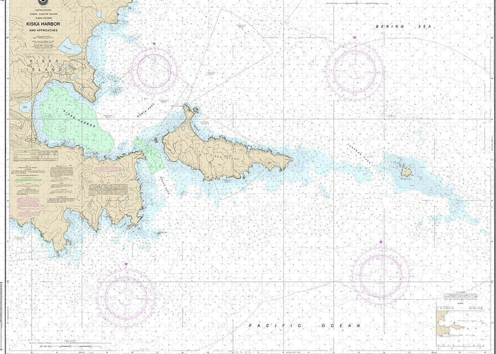 Nautical Chart-16442 Kiska Harbor-approaches - Puzzle