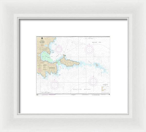 Nautical Chart-16442 Kiska Harbor-approaches - Framed Print